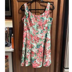 Beautiful green and pink floral dress!